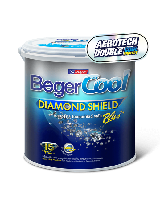 BegerCool DiamondShield Plus เบเยอร์คูล ไดมอนด์ชิลด์ พลัส สีคาร์บอนต่ำ (รักษ์โลก) ประหยัดพลังงาน สูตรน้ำ ชนิดกึ่งเงา ขนาด 2.5 GL 1